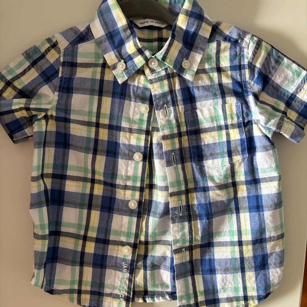 Janie & Jack baby boy plaid button down